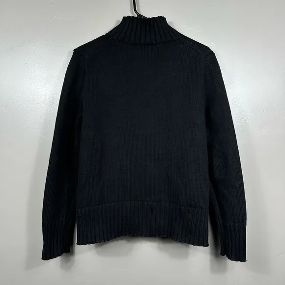 J. Crew Cotton Turtleneck Sweater in Black Size Medium