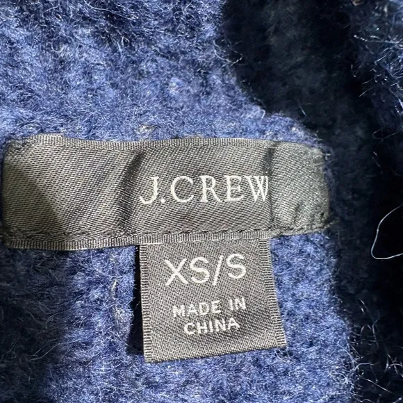 J. Crew Relaxed Turtleneck Poncho with Striped Border Merino Wool / Alpaca XS/S