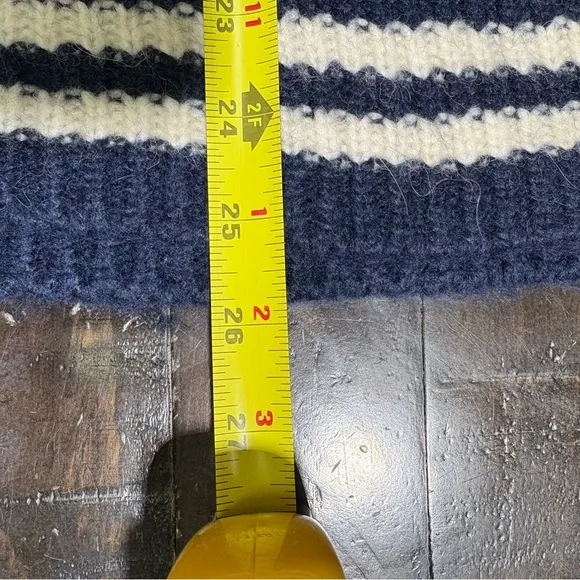 J. Crew Relaxed Turtleneck Poncho with Striped Border Merino Wool / Alpaca XS/S