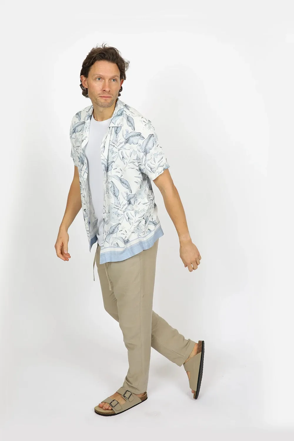 JAMES HARPER RELAXED FIT CUBAN COLLAR BORDER S/S SHIRT JHS572