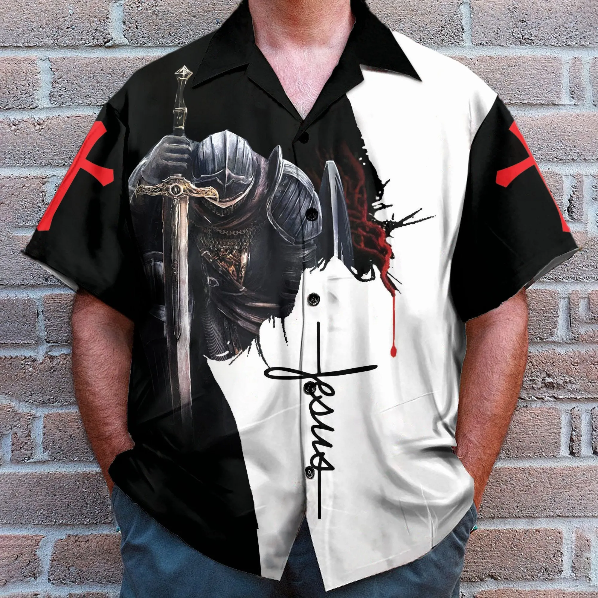 Jesus Men's Button's Up Shirts - Hawaiian Shirt