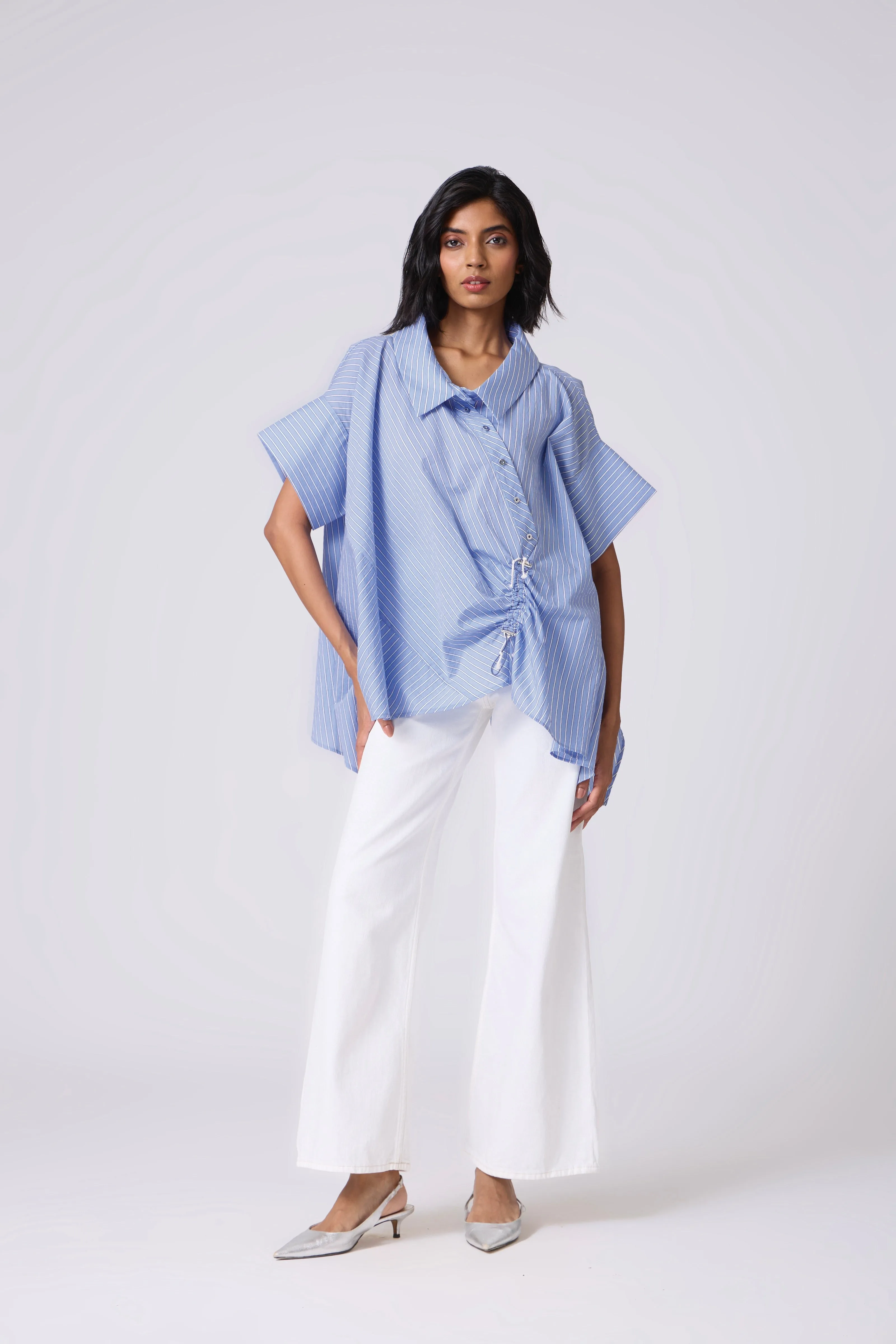 Joelle Pinstripe Shirt - Blue