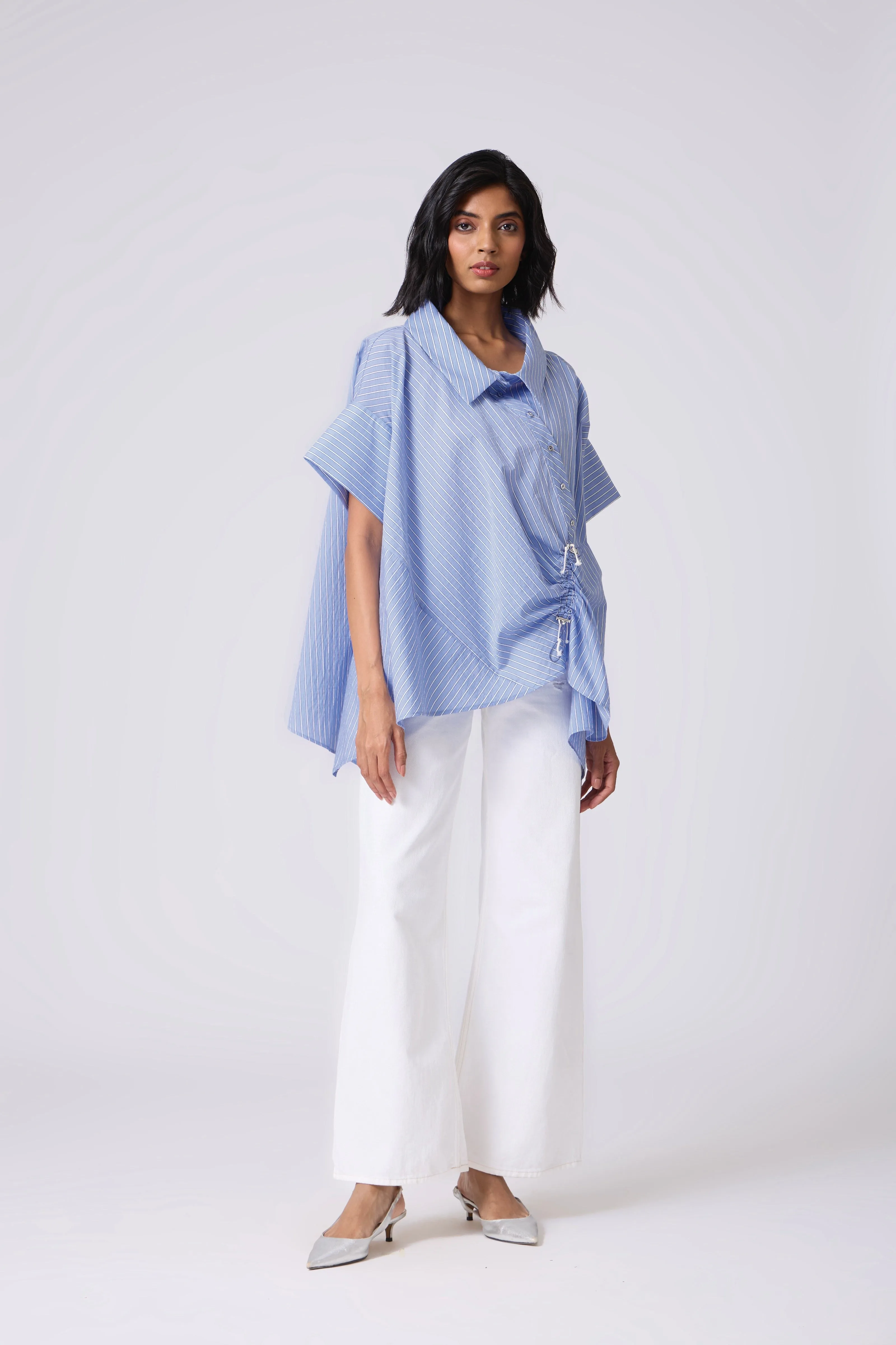 Joelle Pinstripe Shirt - Blue