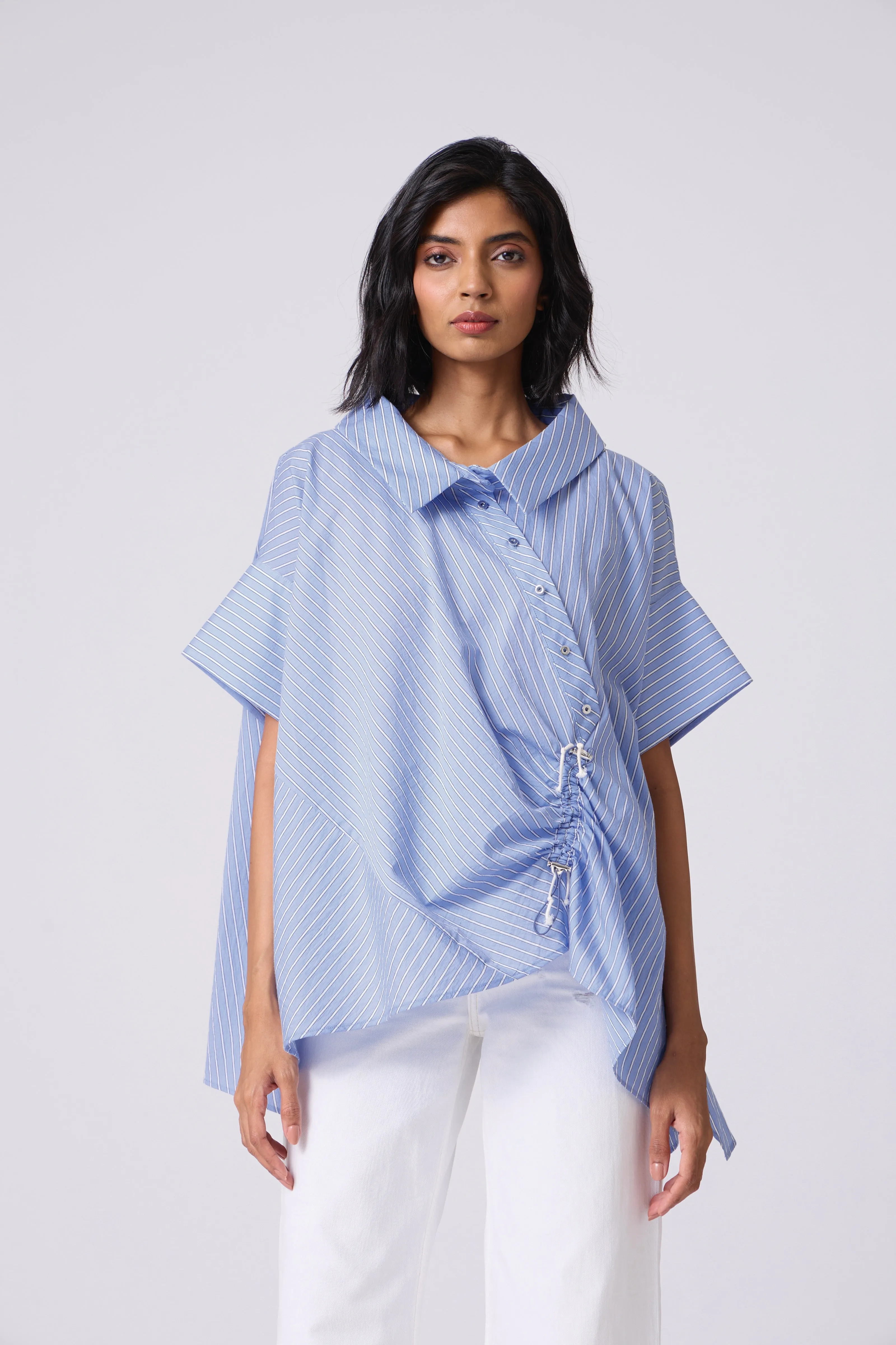 Joelle Pinstripe Shirt - Blue