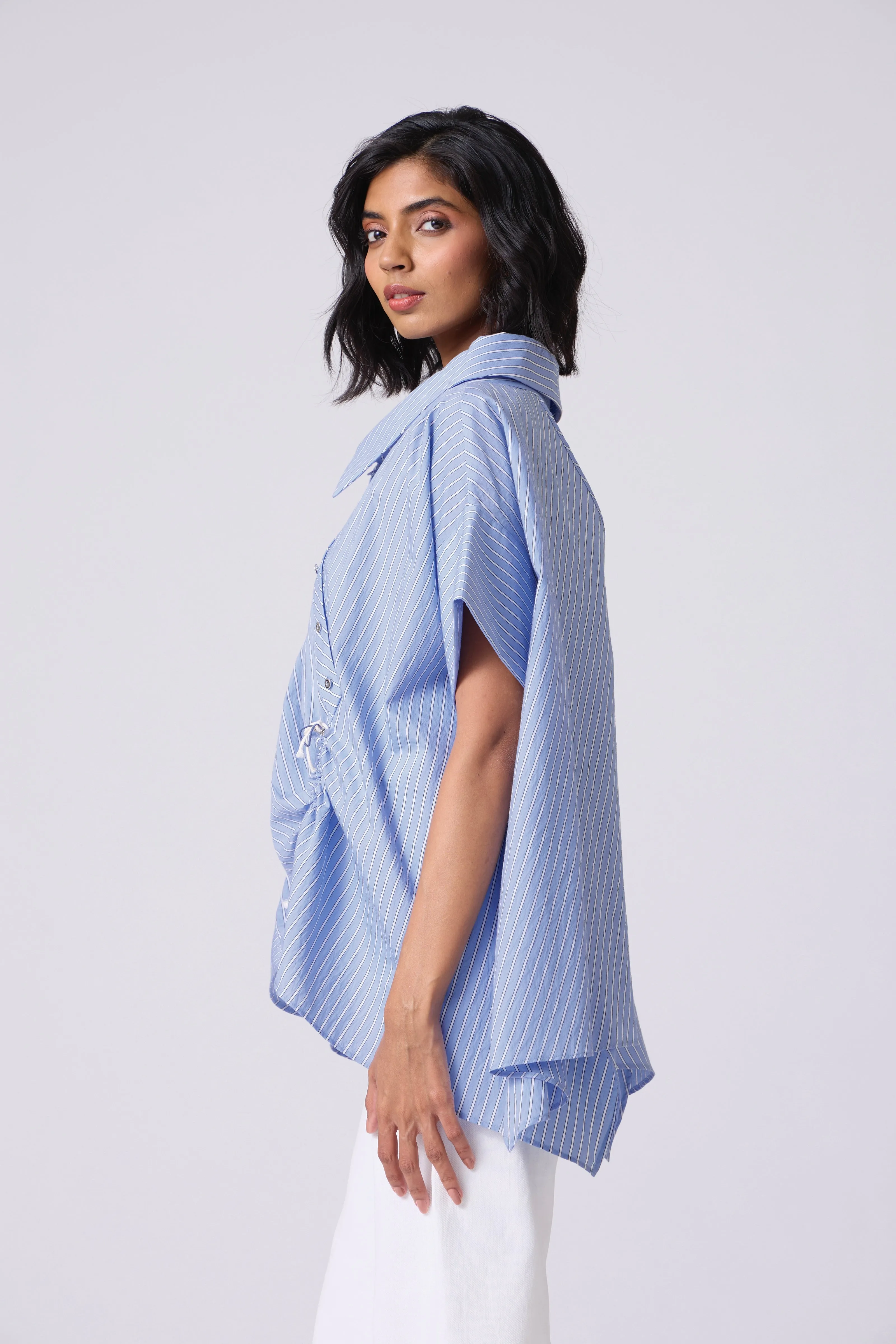 Joelle Pinstripe Shirt - Blue