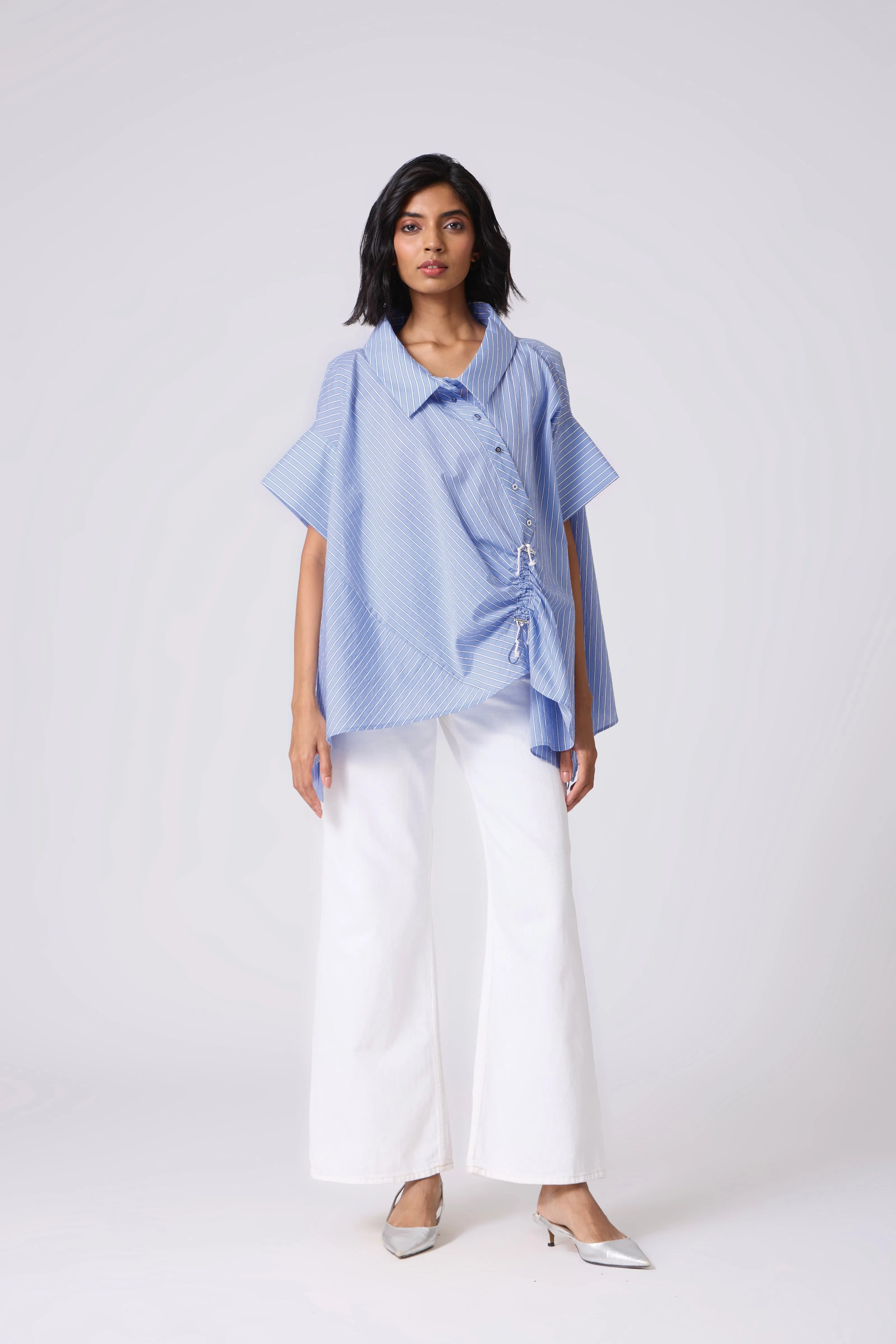 Joelle Pinstripe Shirt - Blue