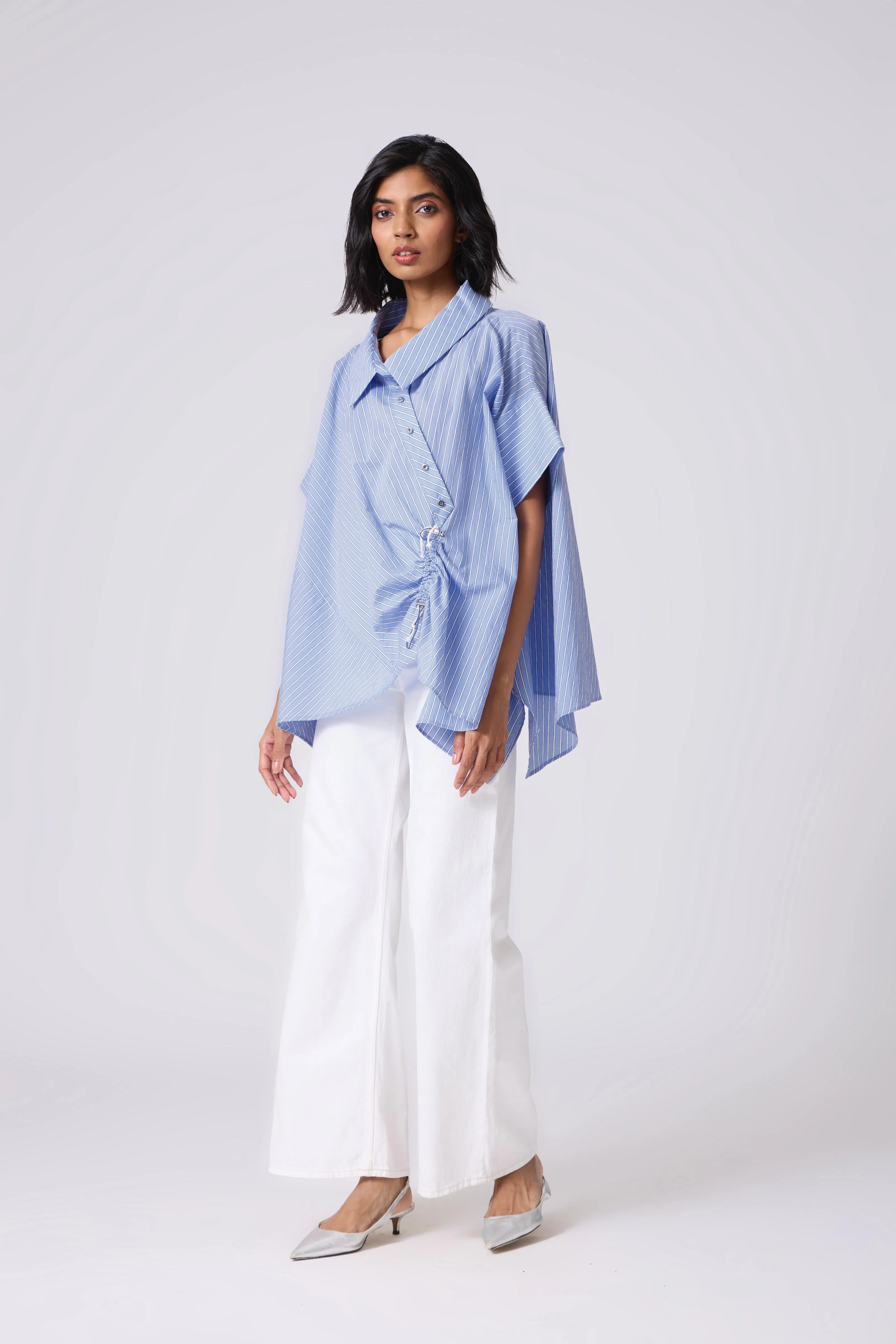 Joelle Pinstripe Shirt - Blue