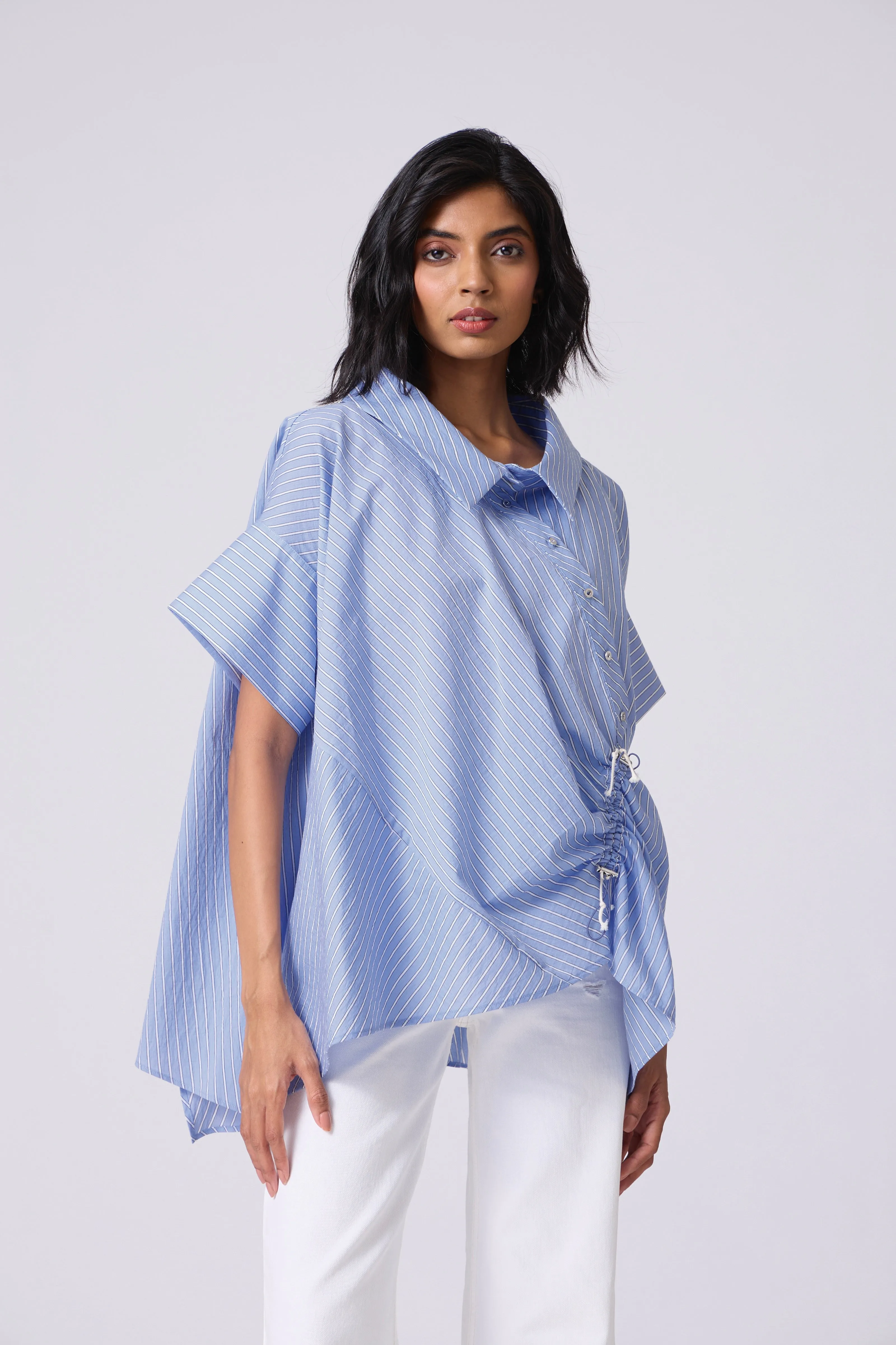 Joelle Pinstripe Shirt - Blue