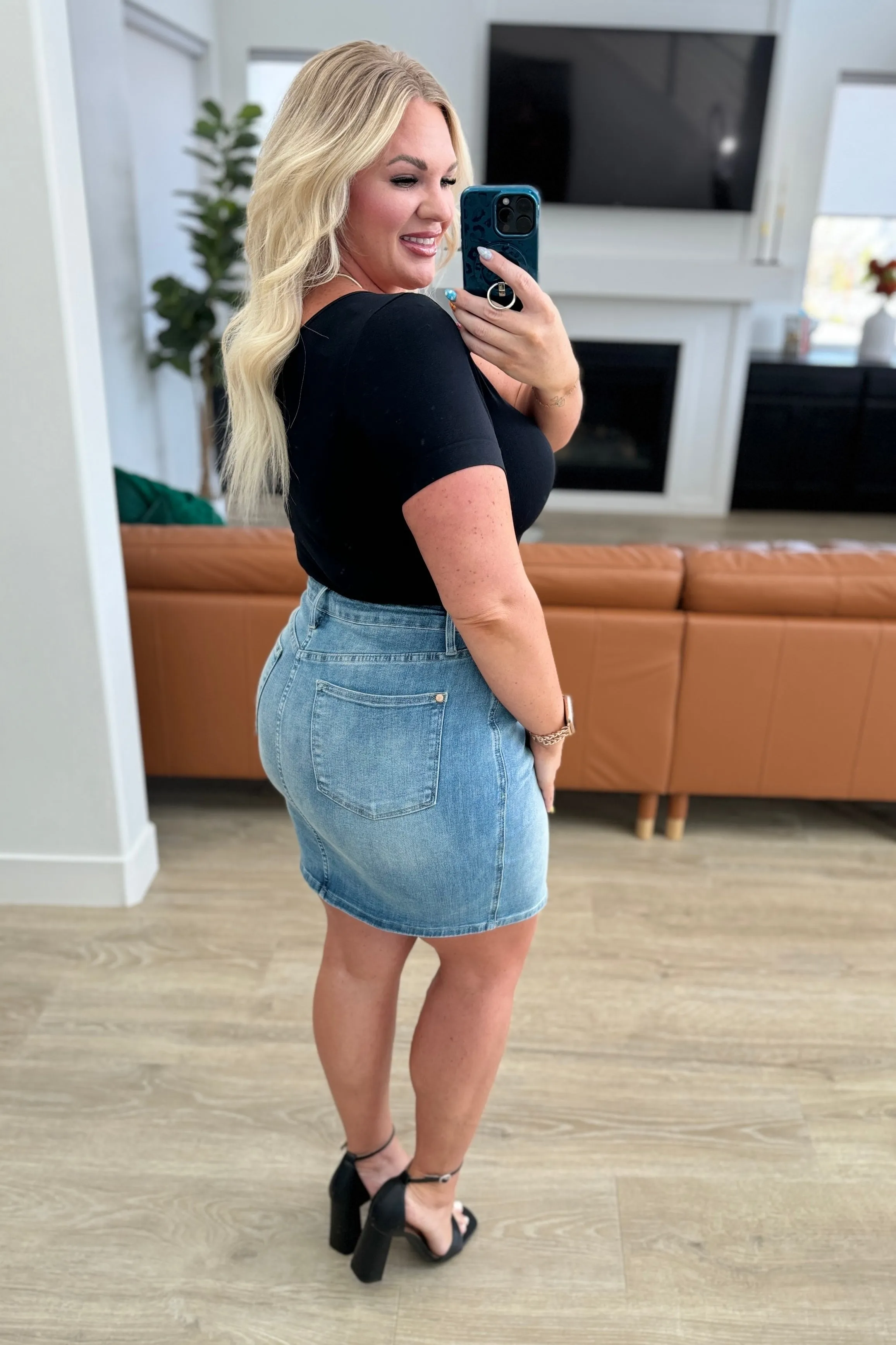Judy Blue High-Rise Tummy Control Denim Skirt