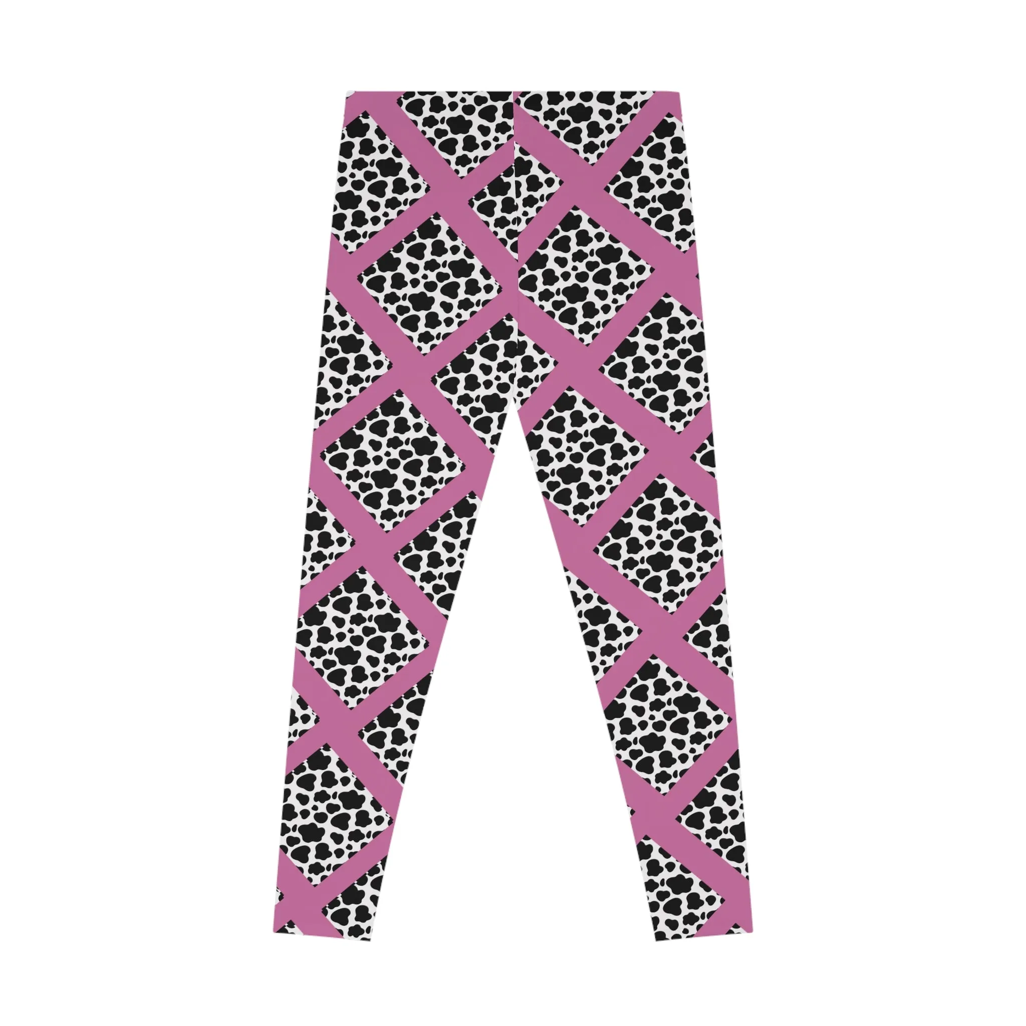 Jungle Beat Light Pink Cow Print Leggings