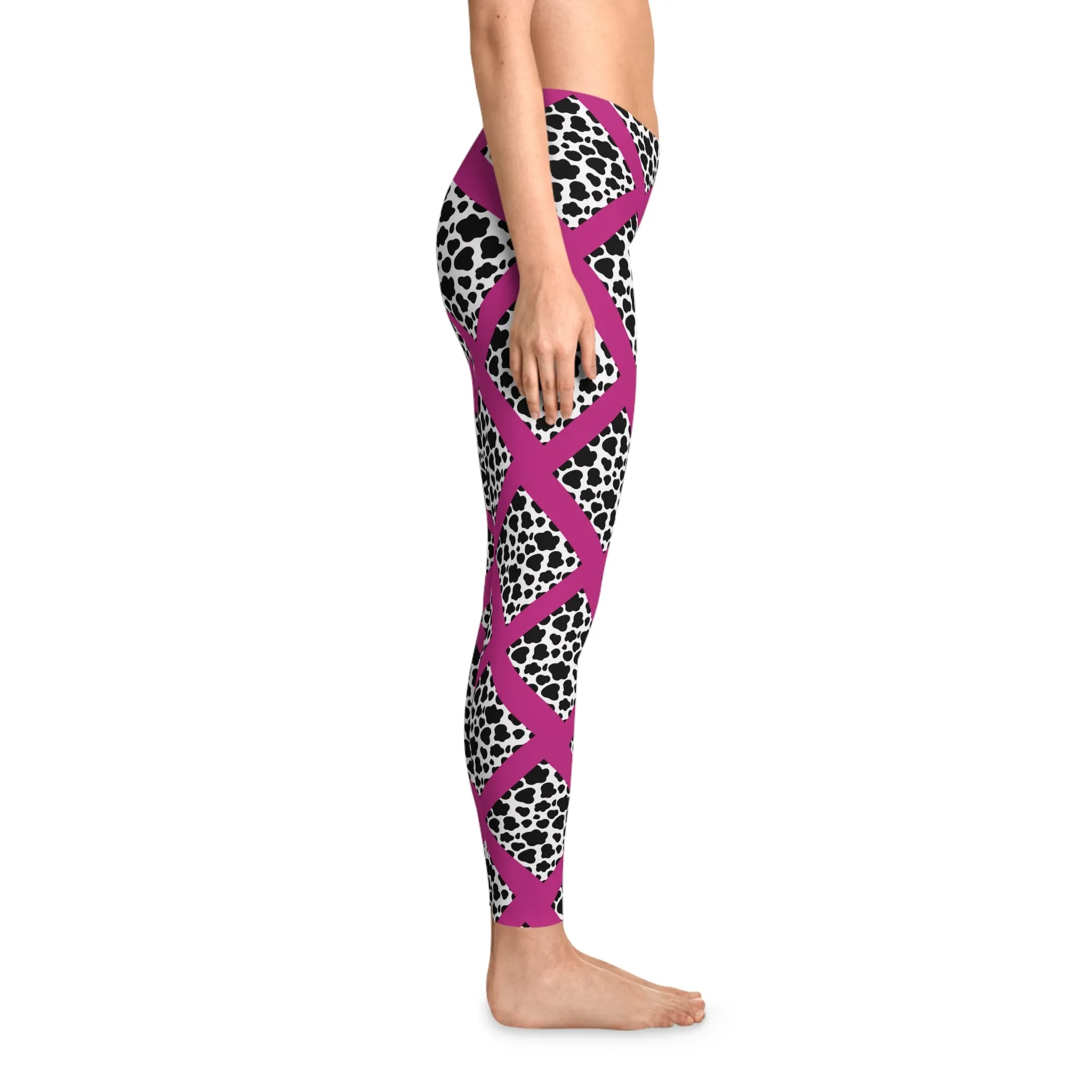 Jungle Beat Pink Stripe with Print Leggings