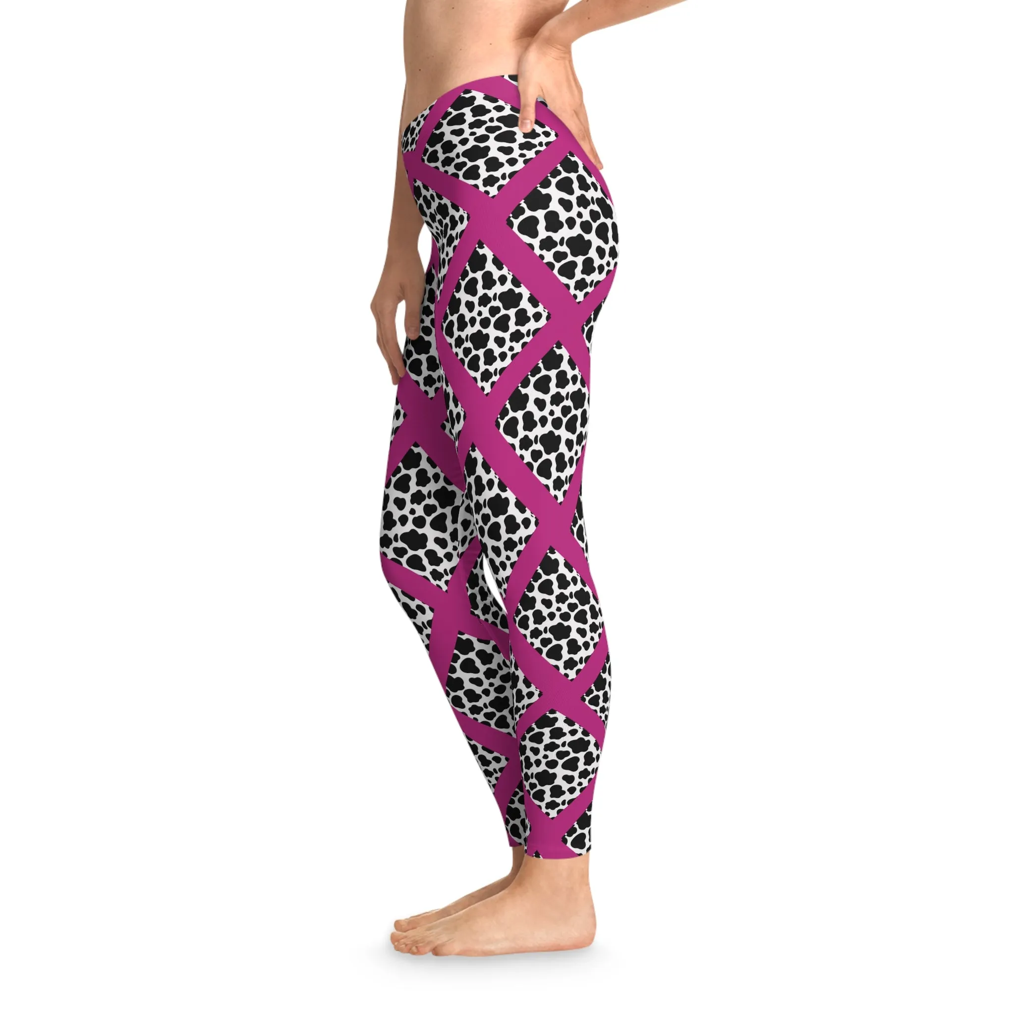 Jungle Beat Pink Stripe with Print Leggings