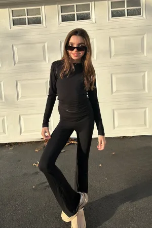 KatieJ NYC - Tween - Black Summer Roll Over Pant