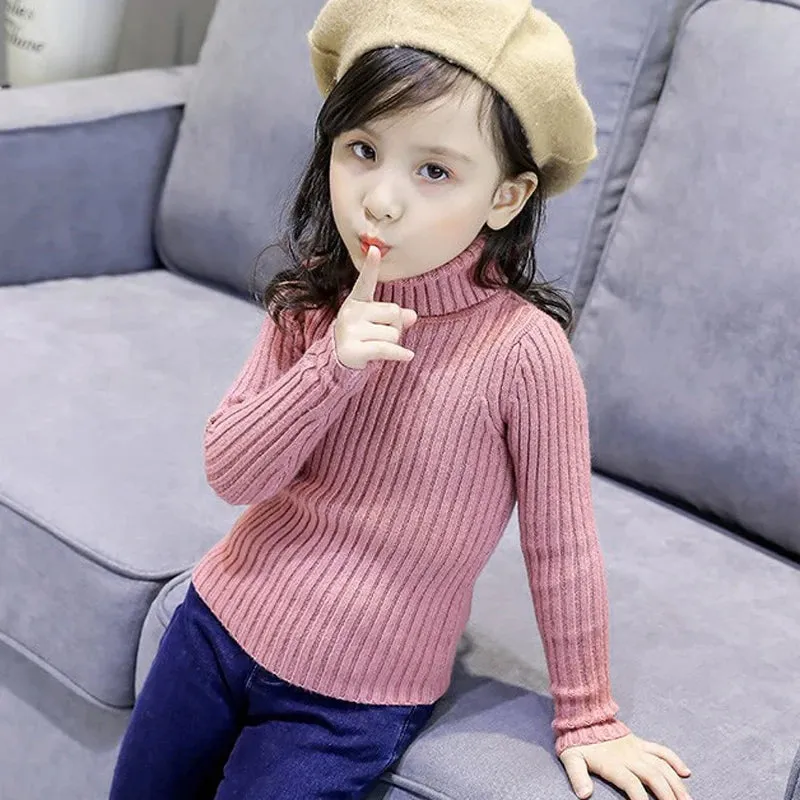 Kids Winter Knitted Turtleneck Sweater