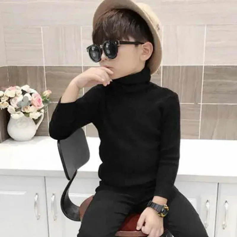 Kids Winter Knitted Turtleneck Sweater
