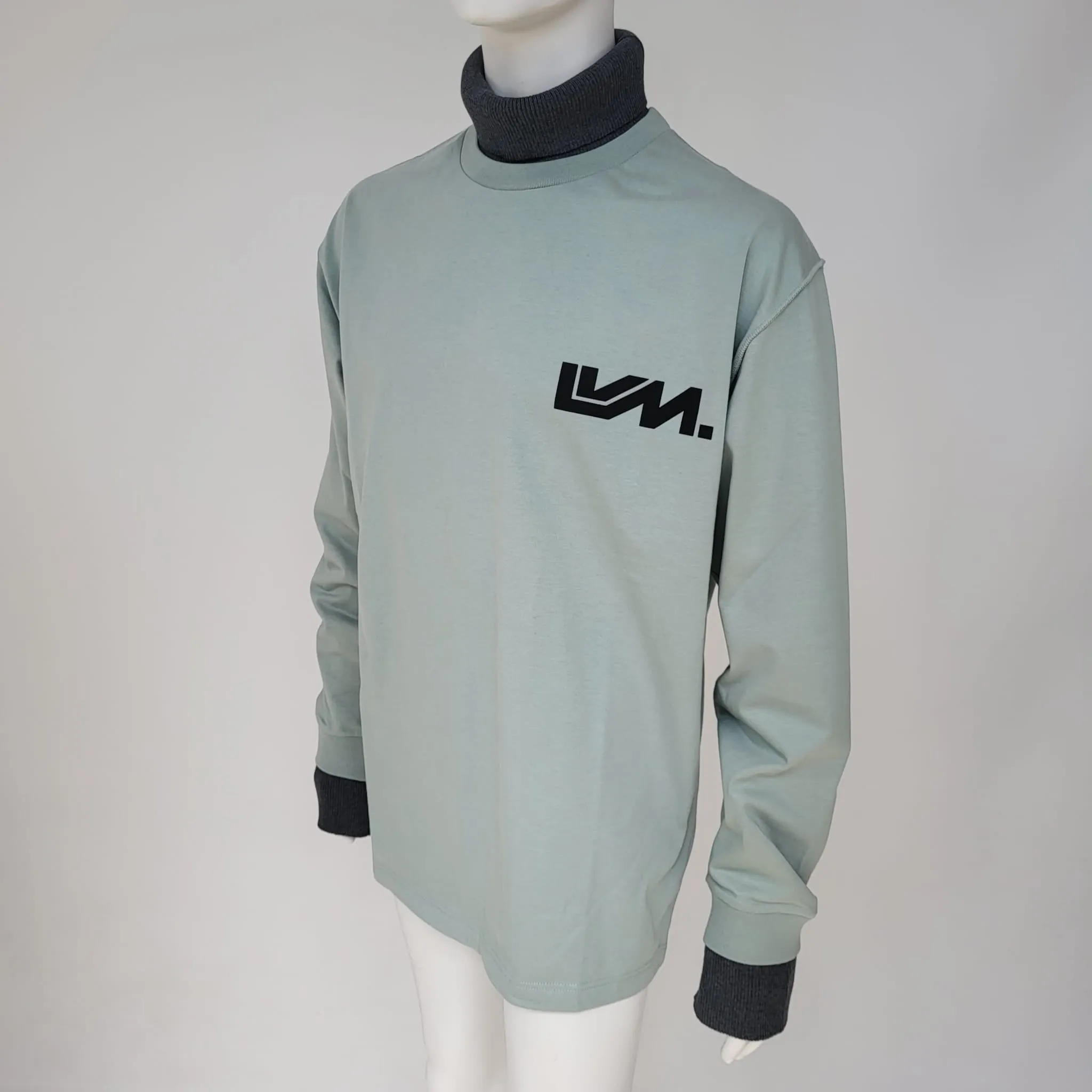 Knit Rib Trompe L'Oeil Printed Sweater