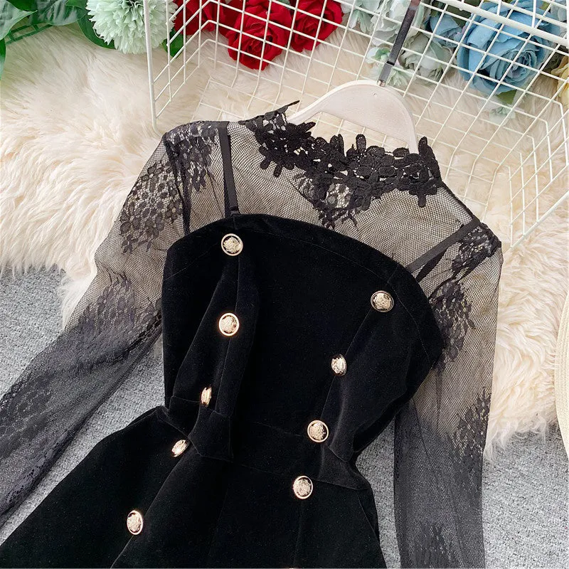Lace embroidery suit KF81798