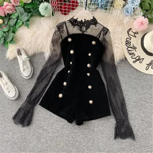 Lace embroidery suit KF81798