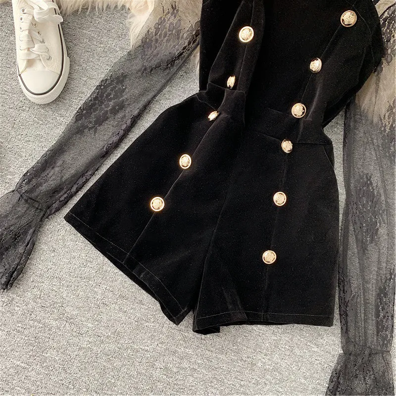Lace embroidery suit KF81798
