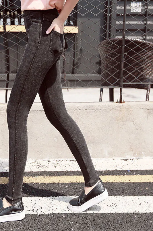 Ladies Casual Stretch Denim Jeans Leggings Jeggings Pencil Pants Thin Skinny Leggings Jeans Womens Clothing