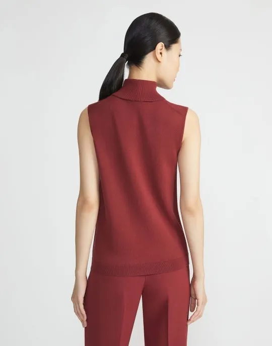 Lafayette 148 Sleeveless Tank Matte Crepe in Scarlet