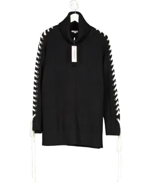 L'agence Black Nola Lace Up Turtleneck Sweater UK M
