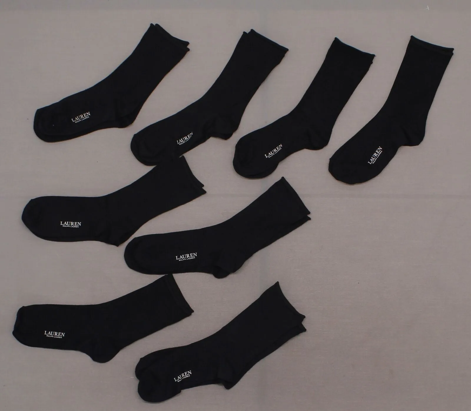 Lauren by Ralph Lauren Women's LOT OF 8 Pairs Crew Dress Socks Black 9-11