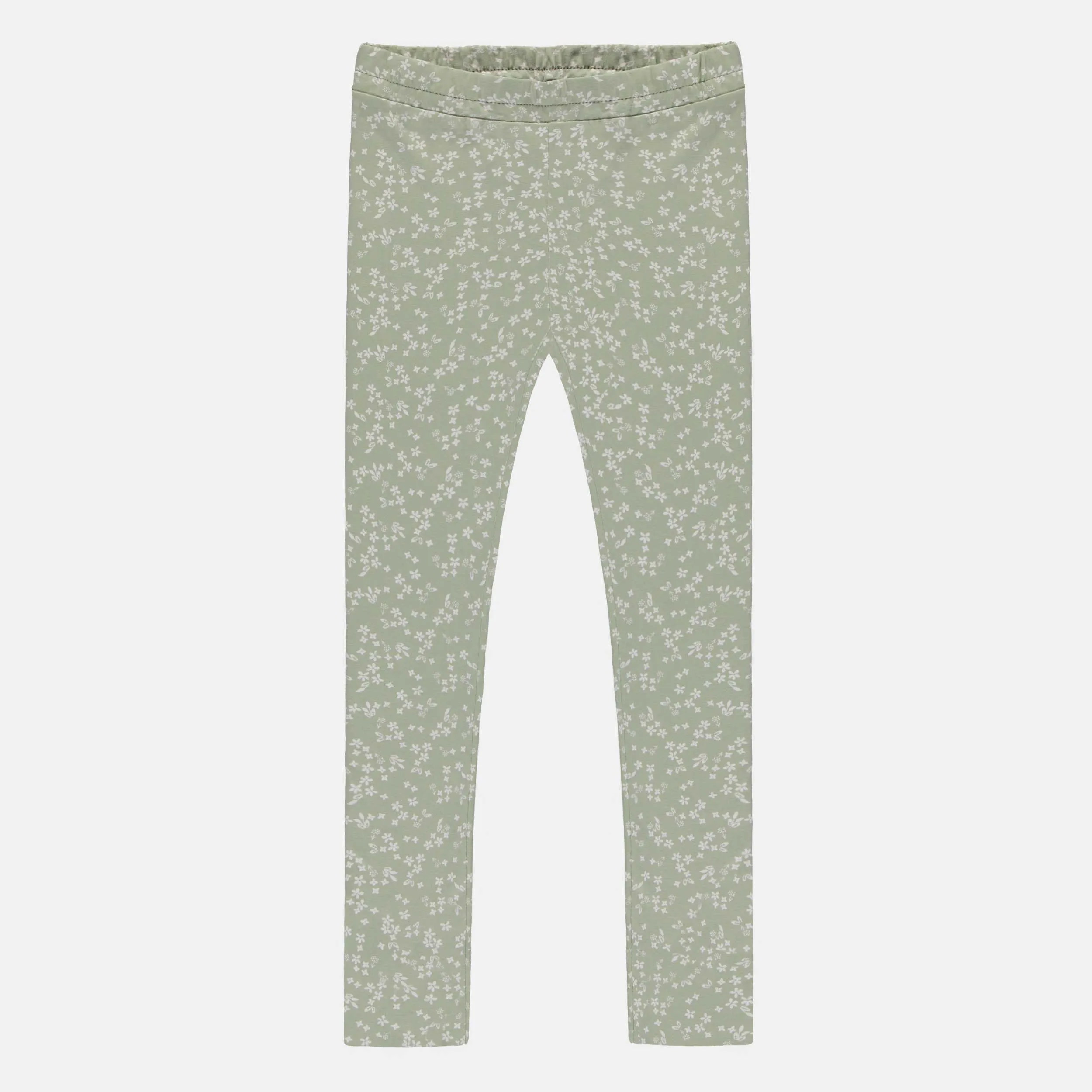 Legging réversible prune et vert fleuri en jersey extensible, enfant || Reversible plum and green legging in stretch jersey, child