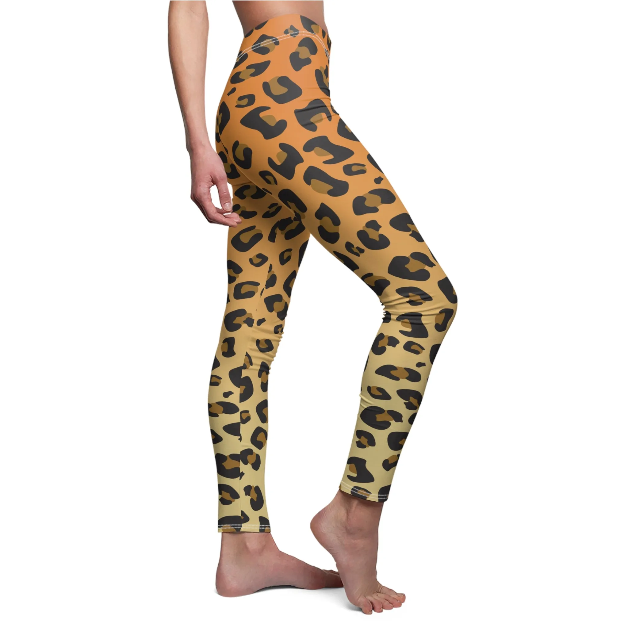 Leopard Print Womens Leggings Animal Print Yoga Pants - Saiko Studio