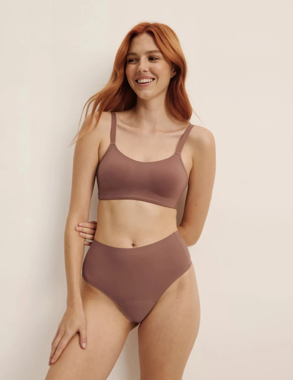 Light Leakproof No-Show High Rise Thong