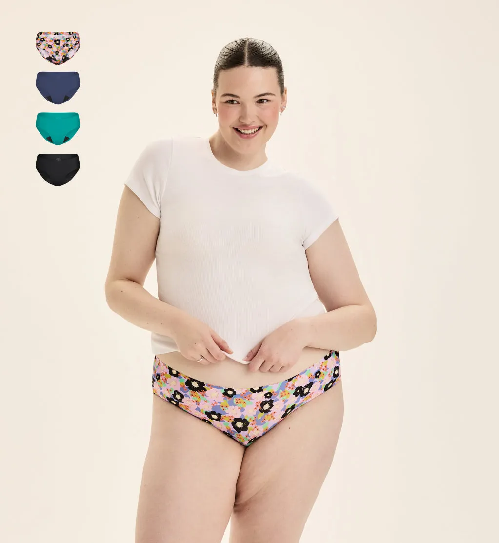 Light Leakproof No-Show Underwear 4-Pack - Bikini