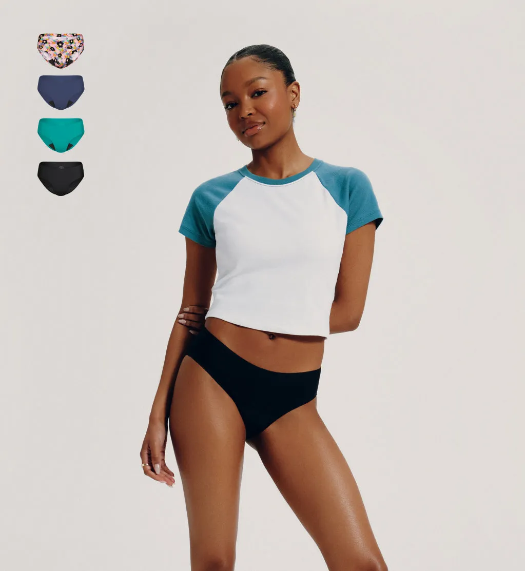 Light Leakproof No-Show Underwear 4-Pack - Bikini