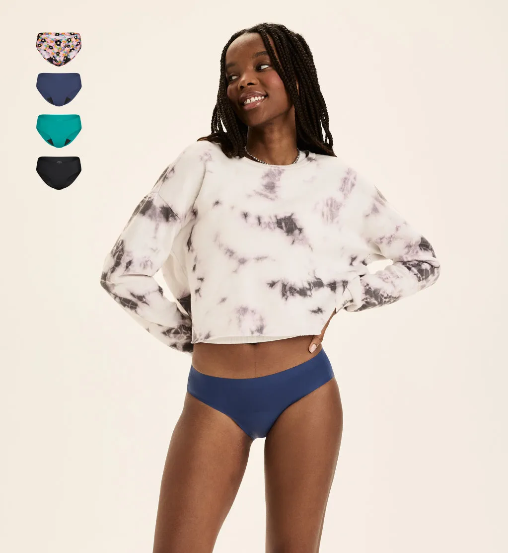 Light Leakproof No-Show Underwear 4-Pack - Bikini
