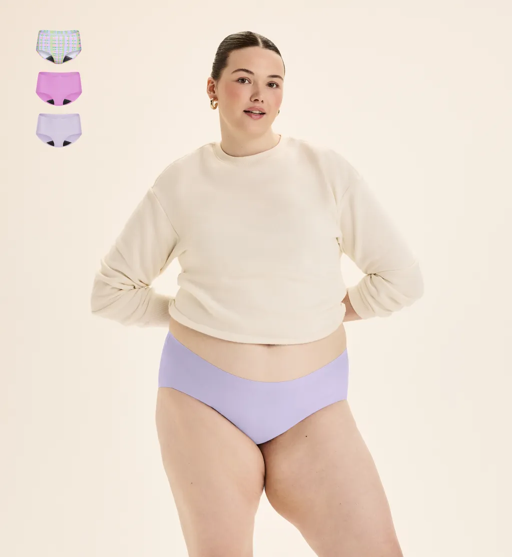 Light Leakproof No-Show Underwear Boyshort 3-Pack