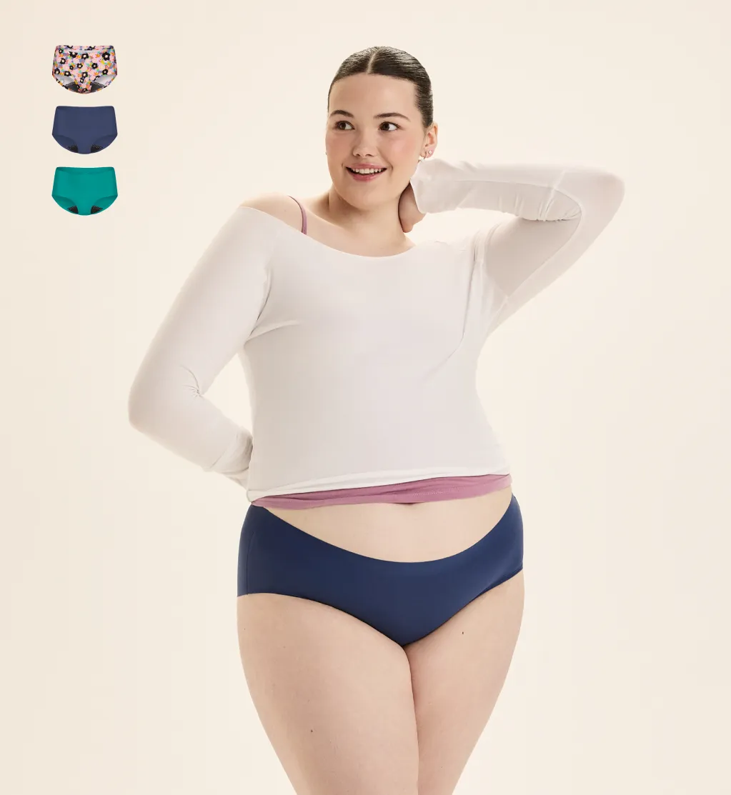Light Leakproof No-Show Underwear Boyshort 3-Pack