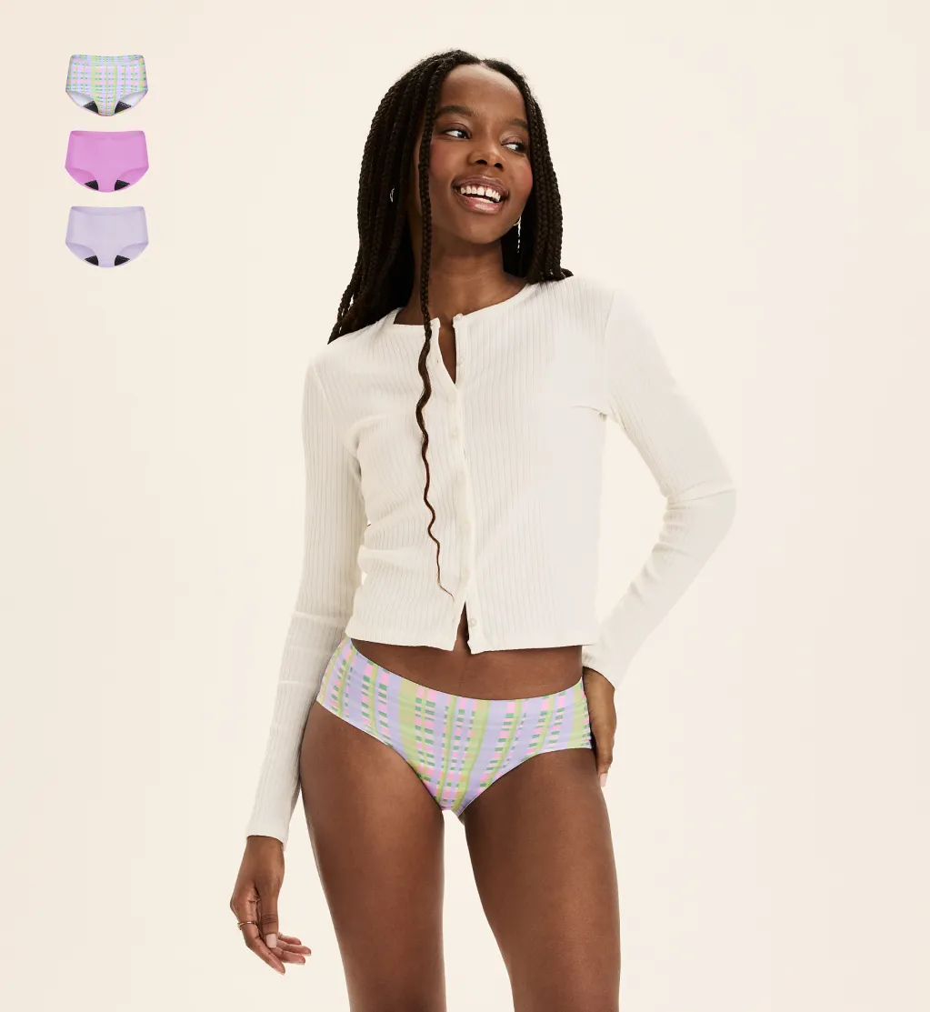 Light Leakproof No-Show Underwear Boyshort 3-Pack