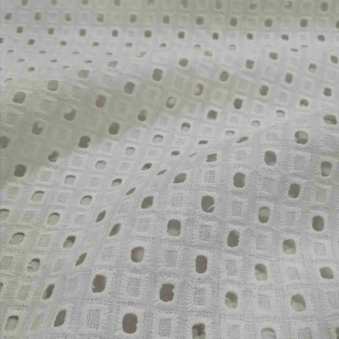 Linen Embroidered Cut Out, Cream