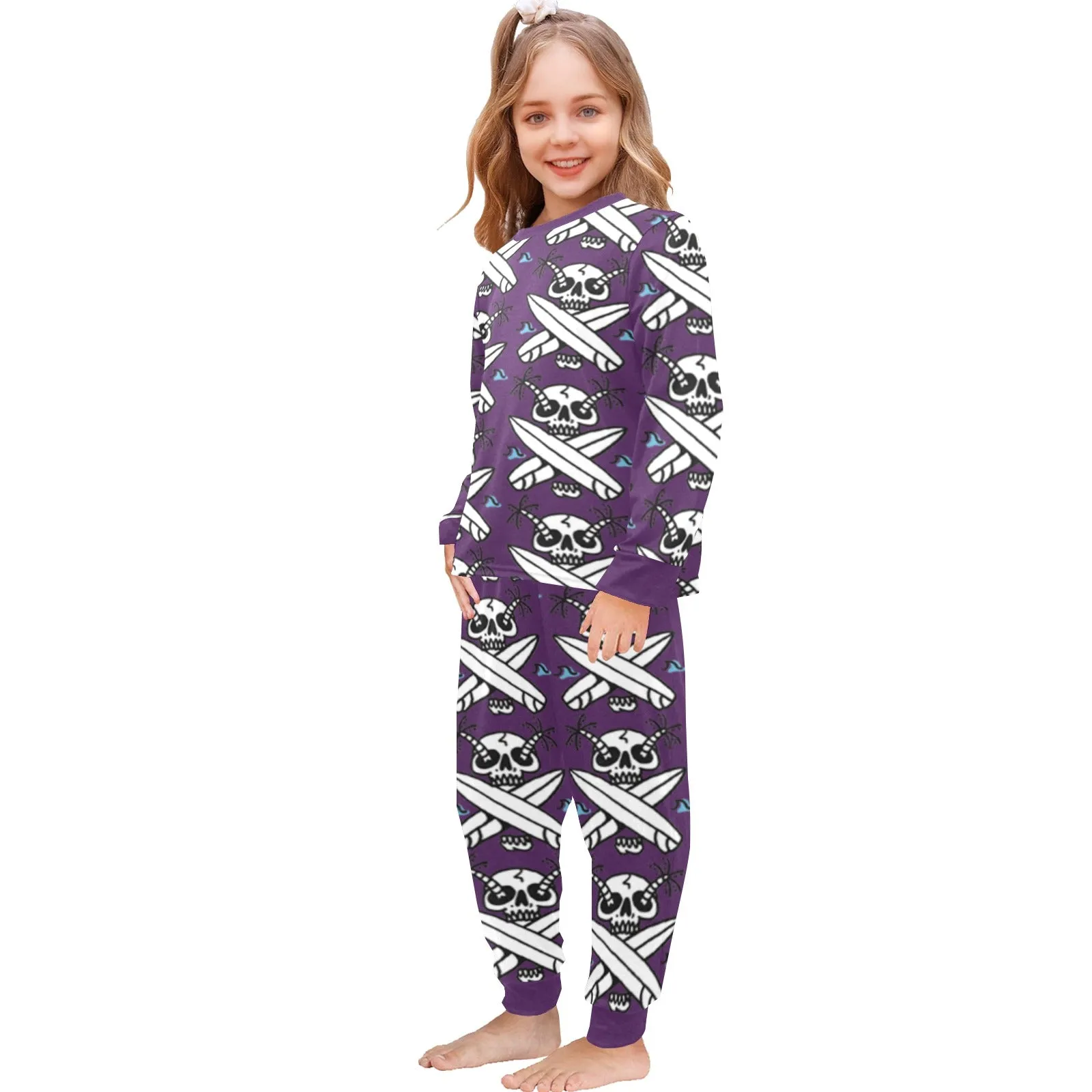 Little Girls' Crew Neck Long Pajama Set