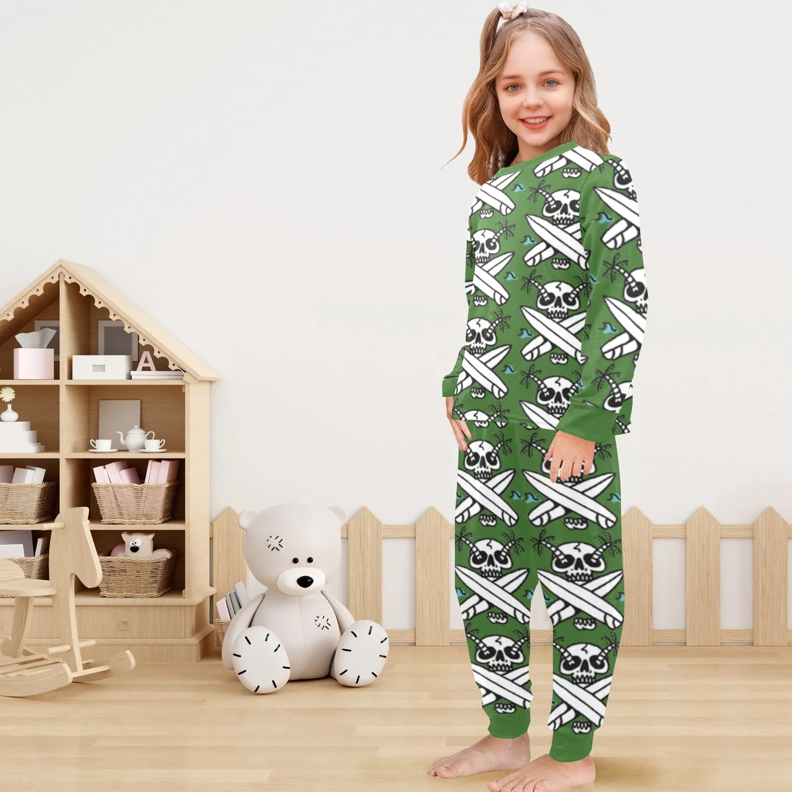 Little Girls' Crew Neck Long Pajama Set