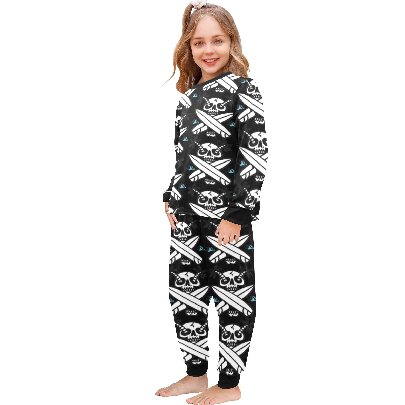 Little Girls' Crew Neck Long Pajama Set