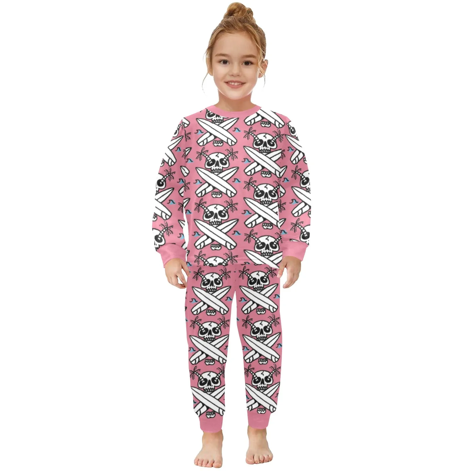 Little Girls' Crew Neck Long Pajama Set