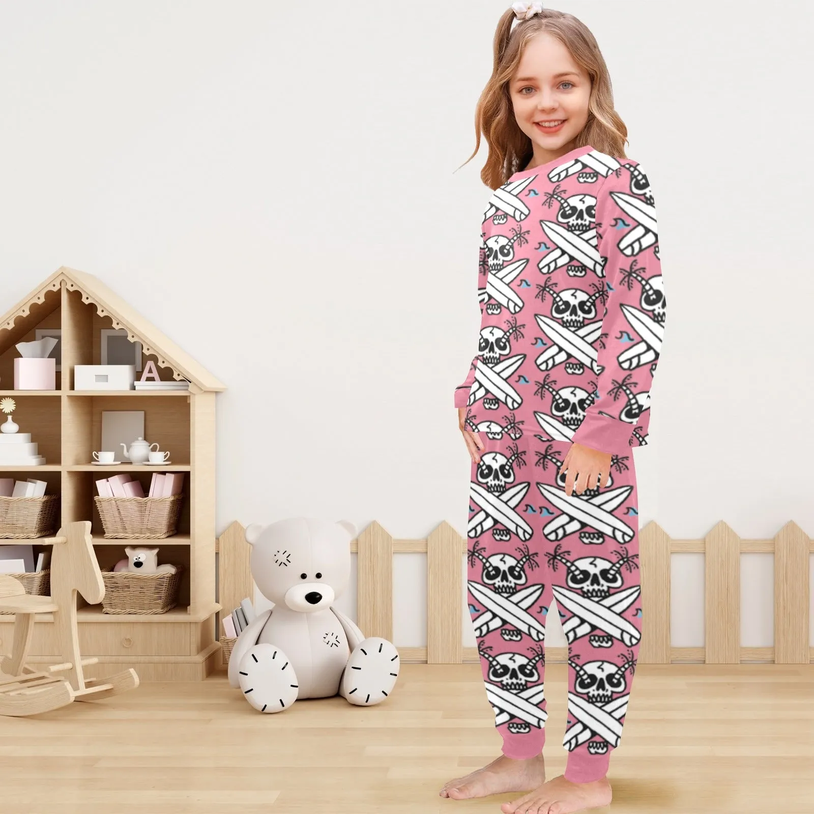 Little Girls' Crew Neck Long Pajama Set