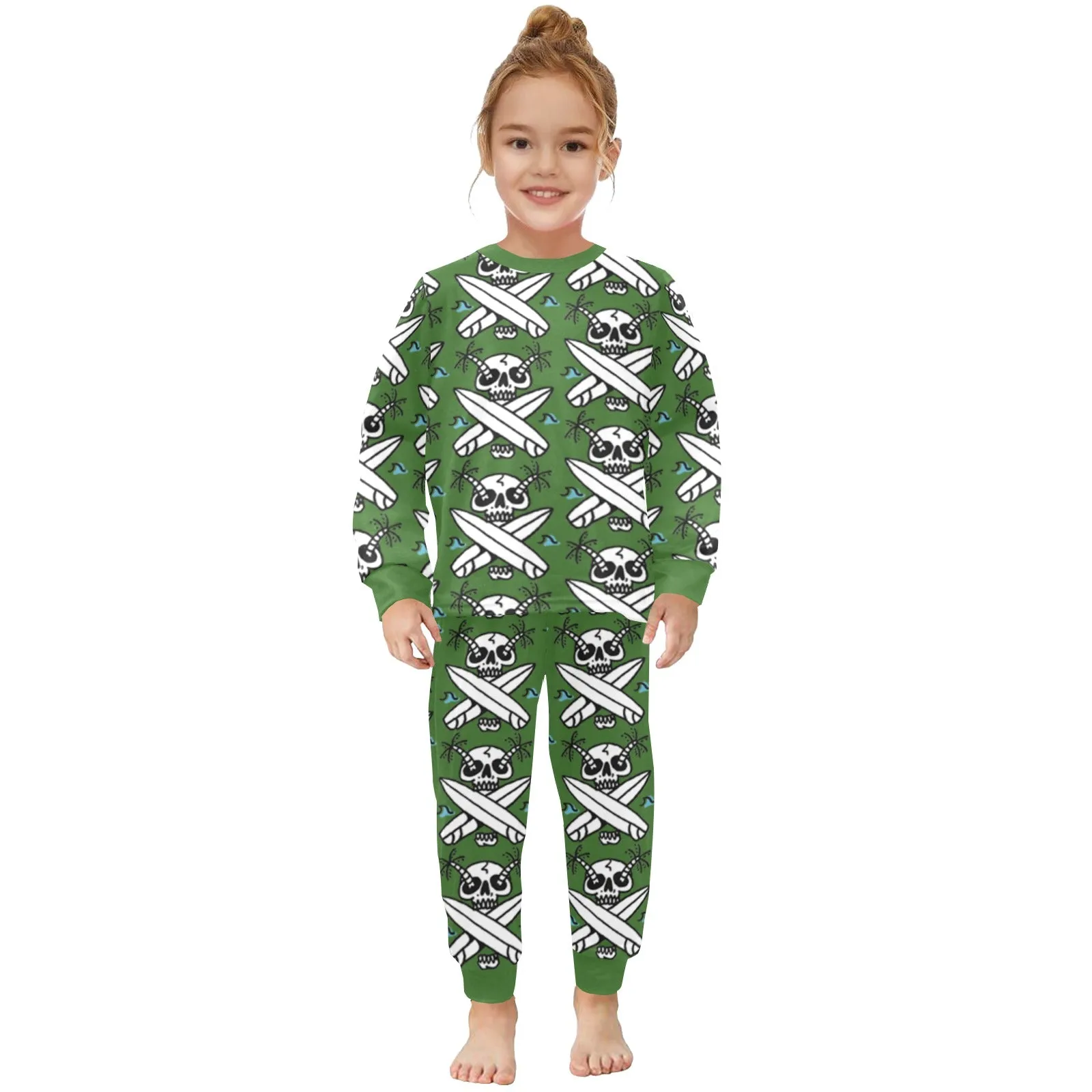 Little Girls' Crew Neck Long Pajama Set