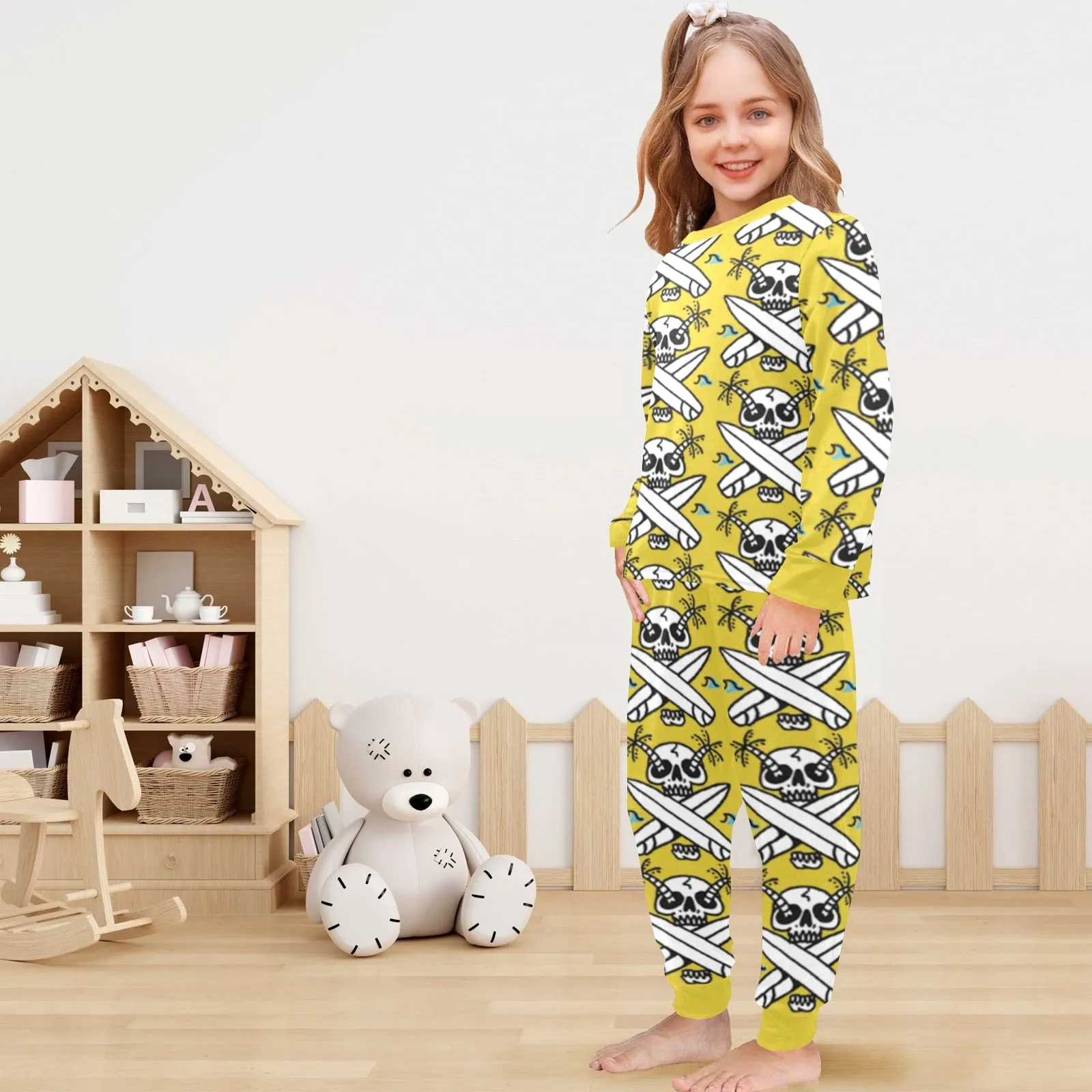 Little Girls' Crew Neck Long Pajama Set
