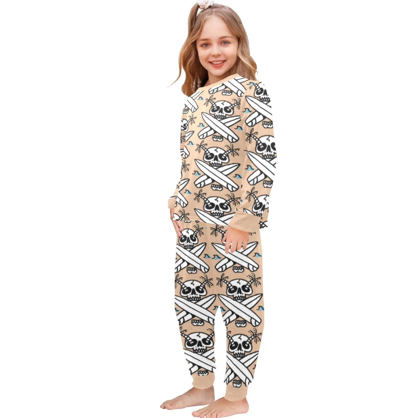 Little Girls' Crew Neck Long Pajama Set