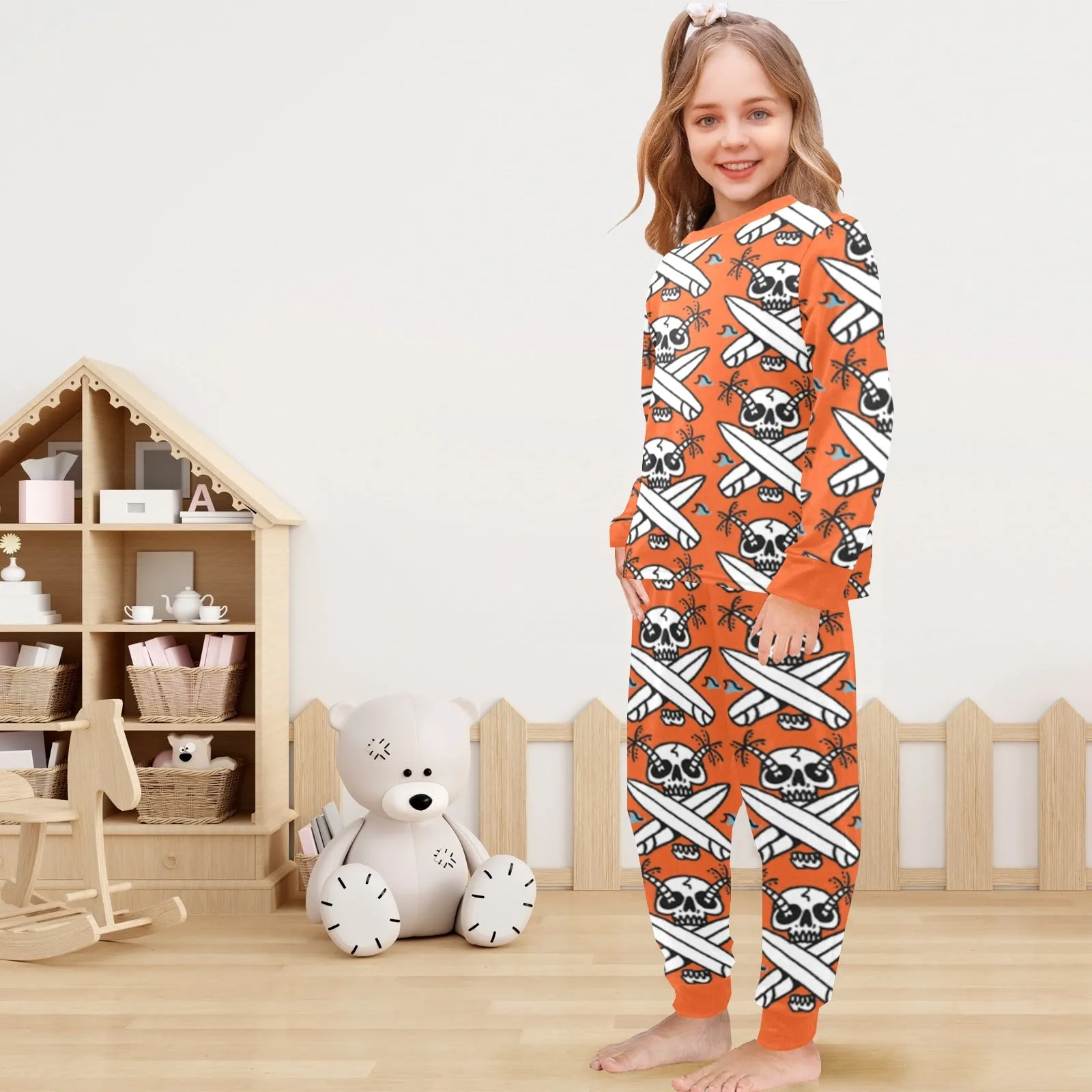 Little Girls' Crew Neck Long Pajama Set