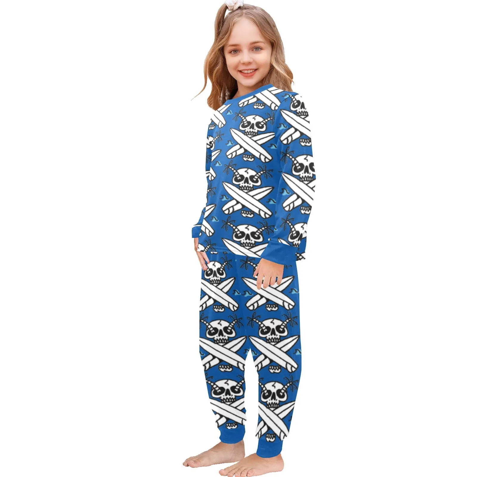 Little Girls' Crew Neck Long Pajama Set