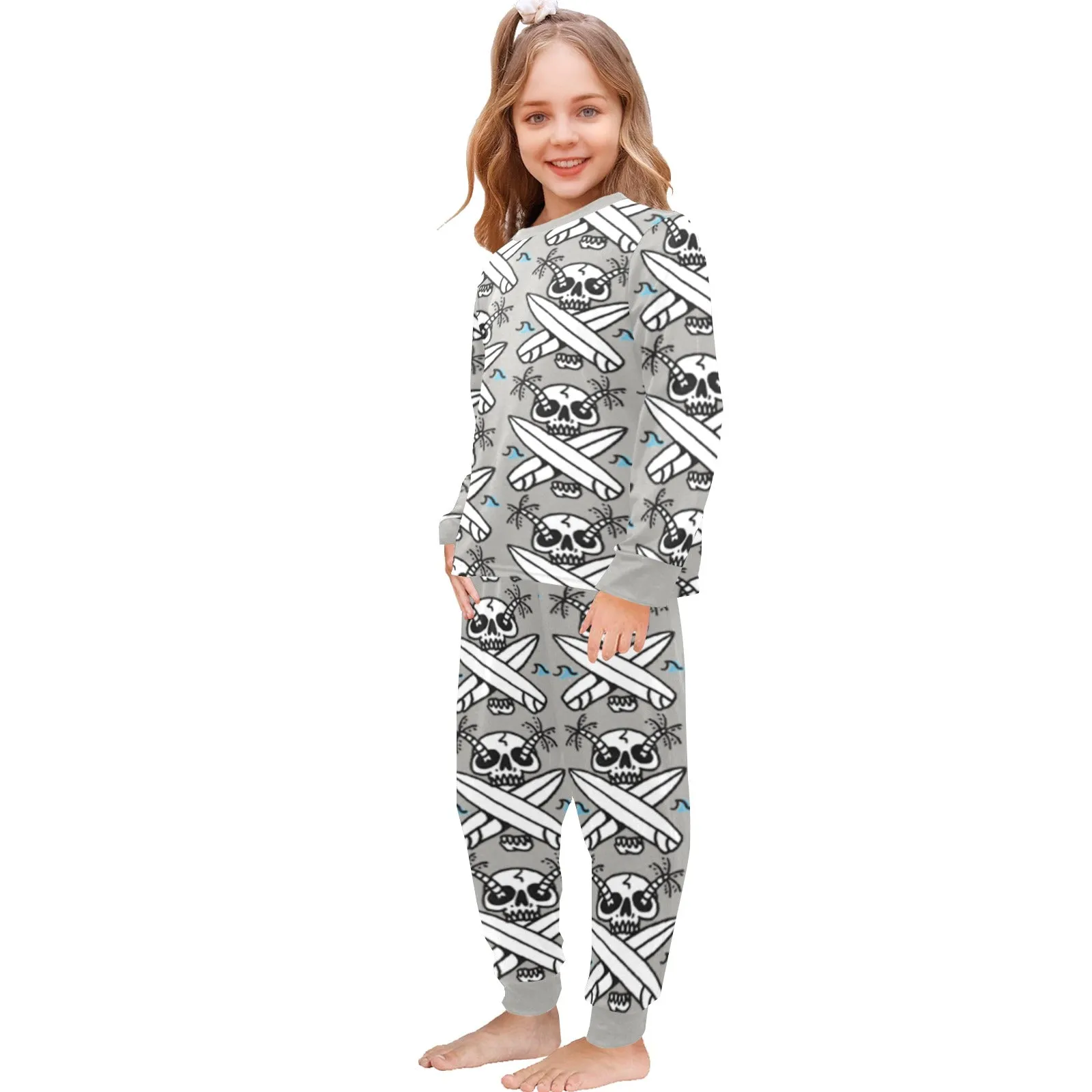 Little Girls' Crew Neck Long Pajama Set