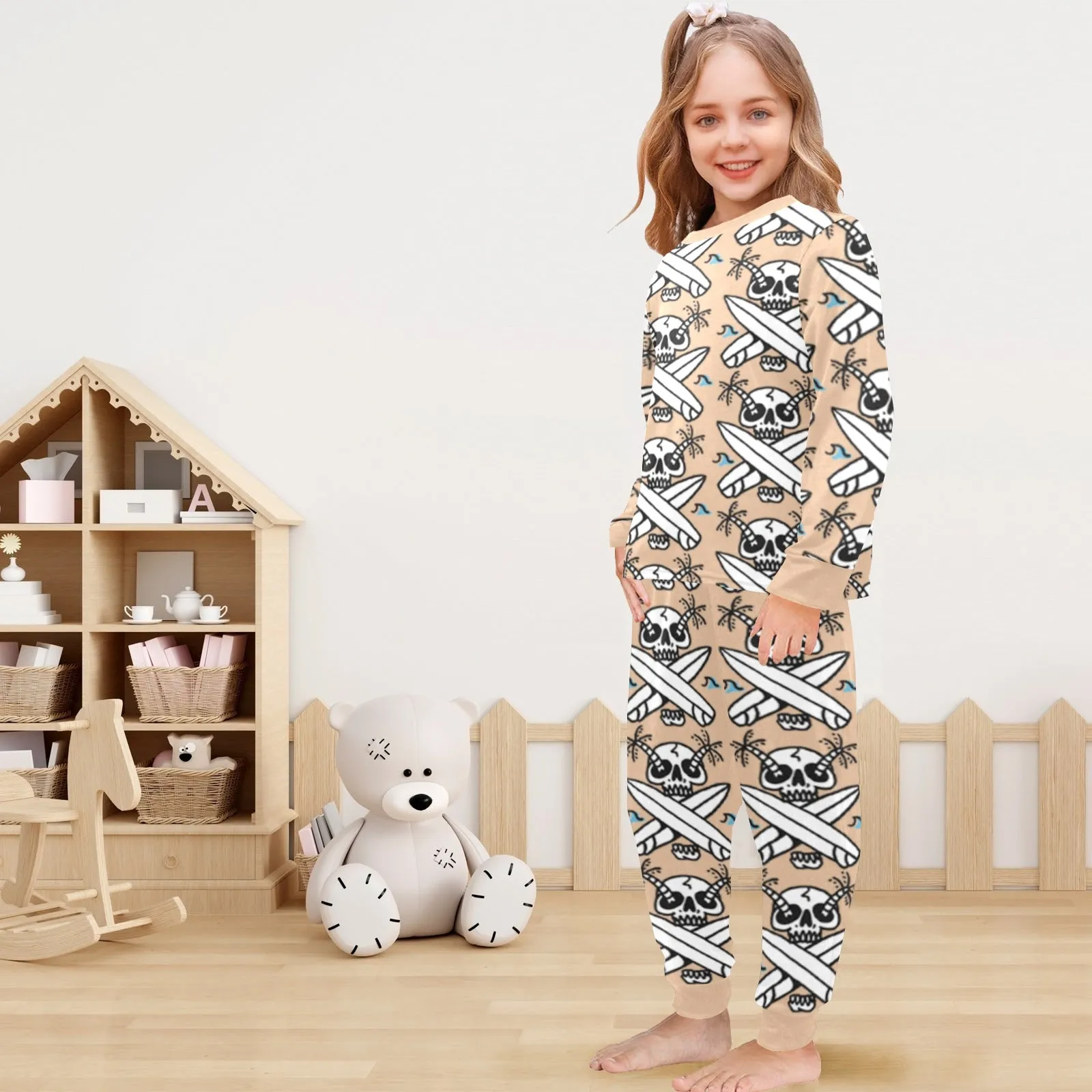 Little Girls' Crew Neck Long Pajama Set