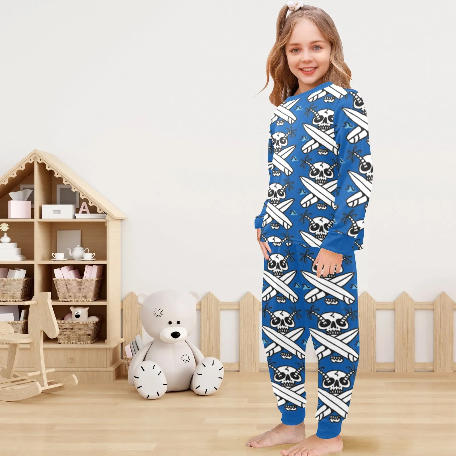 Little Girls' Crew Neck Long Pajama Set